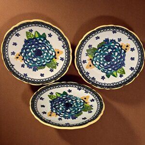 Pioneer Woman Floral Stoneware 8.25 Inch Set Of 3 Dessert Salad Plates